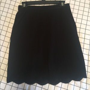 Black Scalloped Pencil Skirt